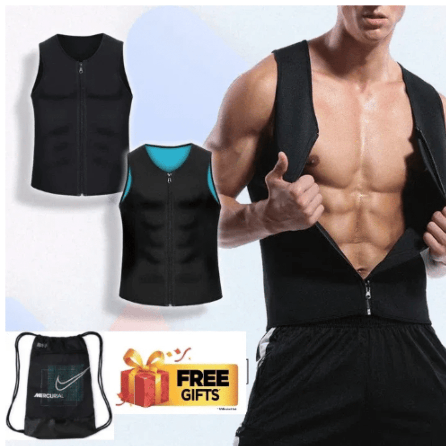 Men's Zipper Neoprene Slimming Shirt - Majbori