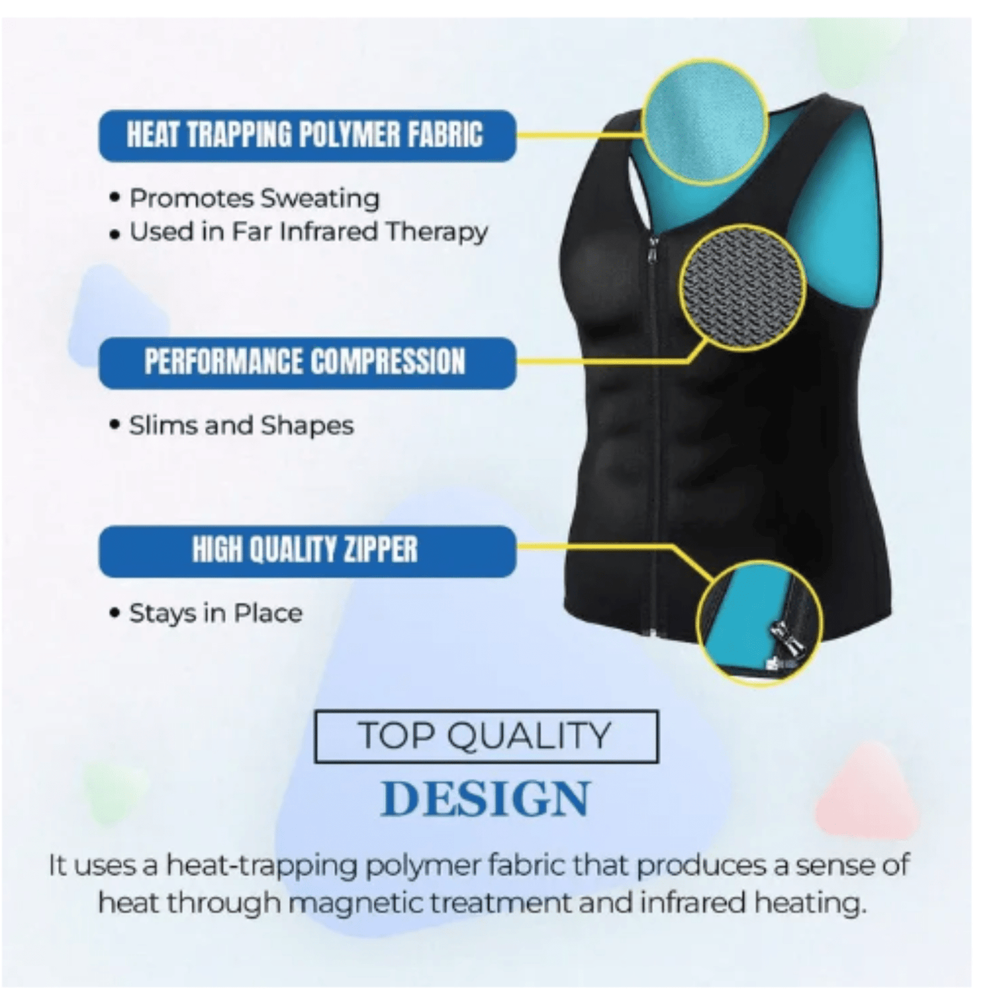 Men's Zipper Neoprene Slimming Shirt - Majbori