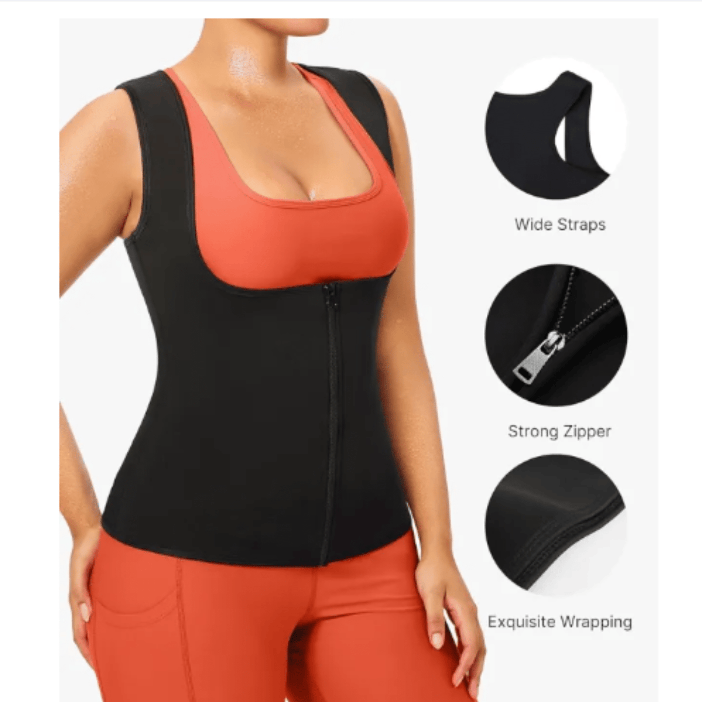Neoprene Slimming Shirt for Women with Zipper - Majbori