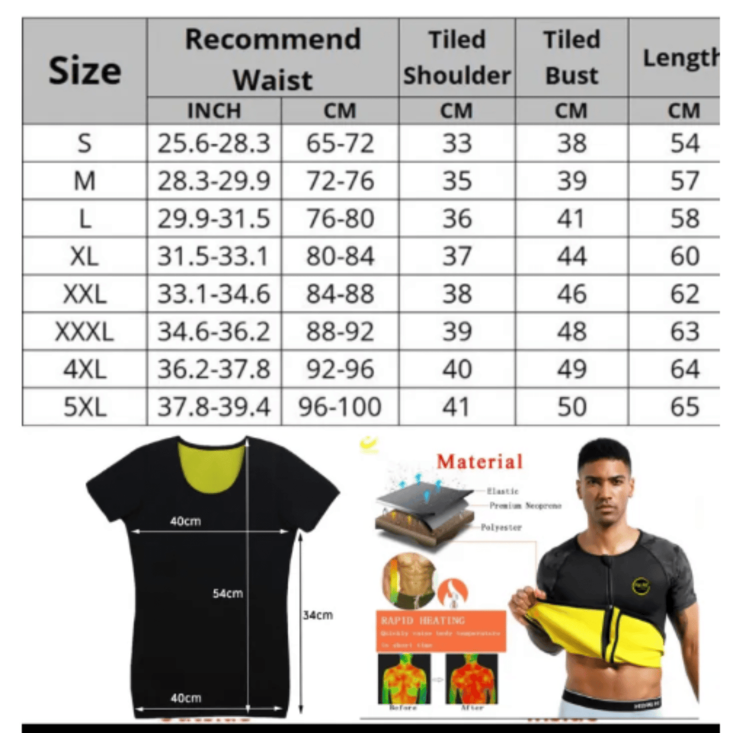 Unisex Neoprene Slimming Vest with Zipper - Majbori