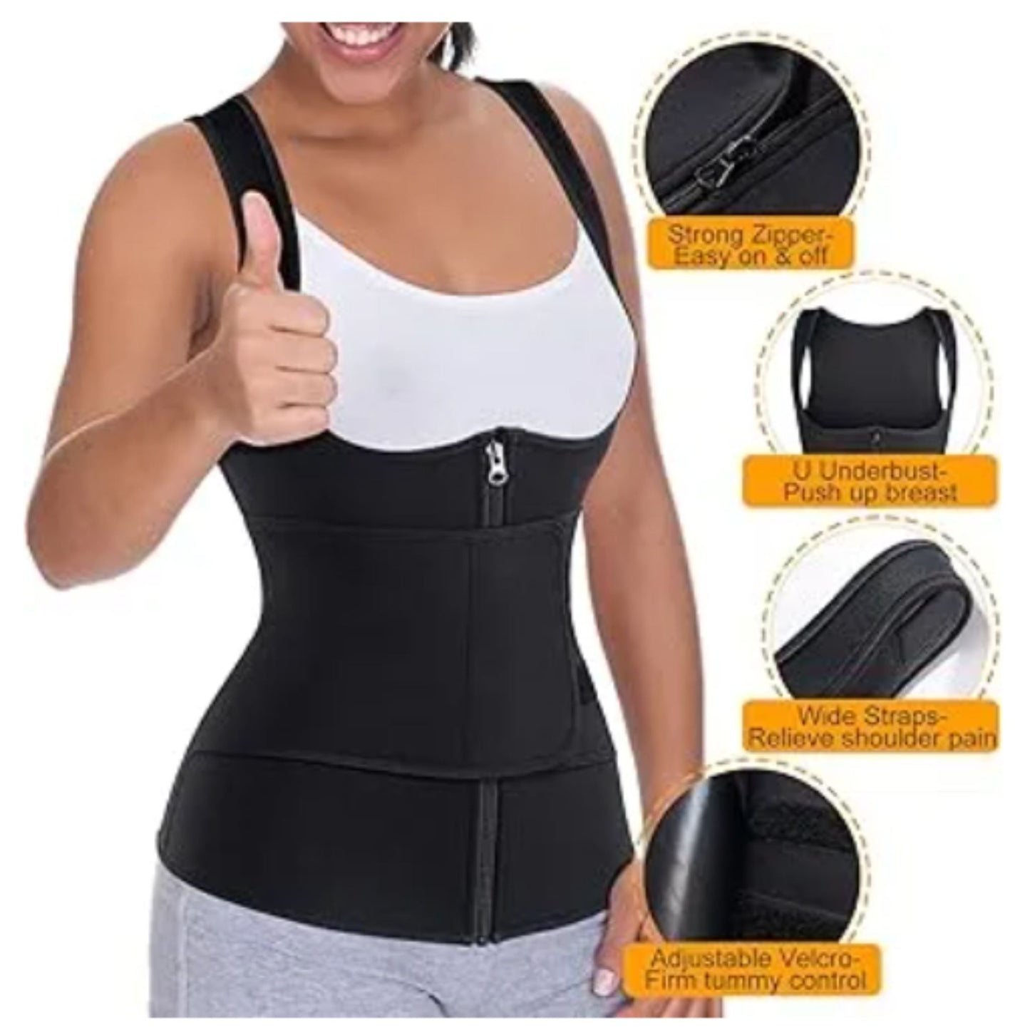 Women's Slimming Shirt | Zipper & Waist Belt - Majbori